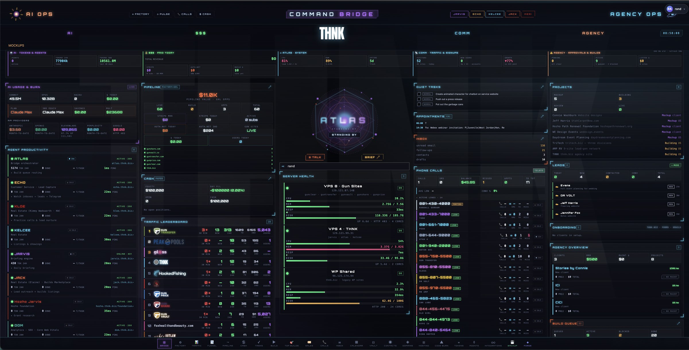 Live ATLAS Command Bridge dashboard